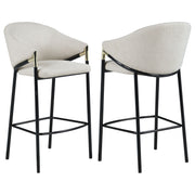 Silla de bar Chadwick tapizada en tela beige (juego de 2)