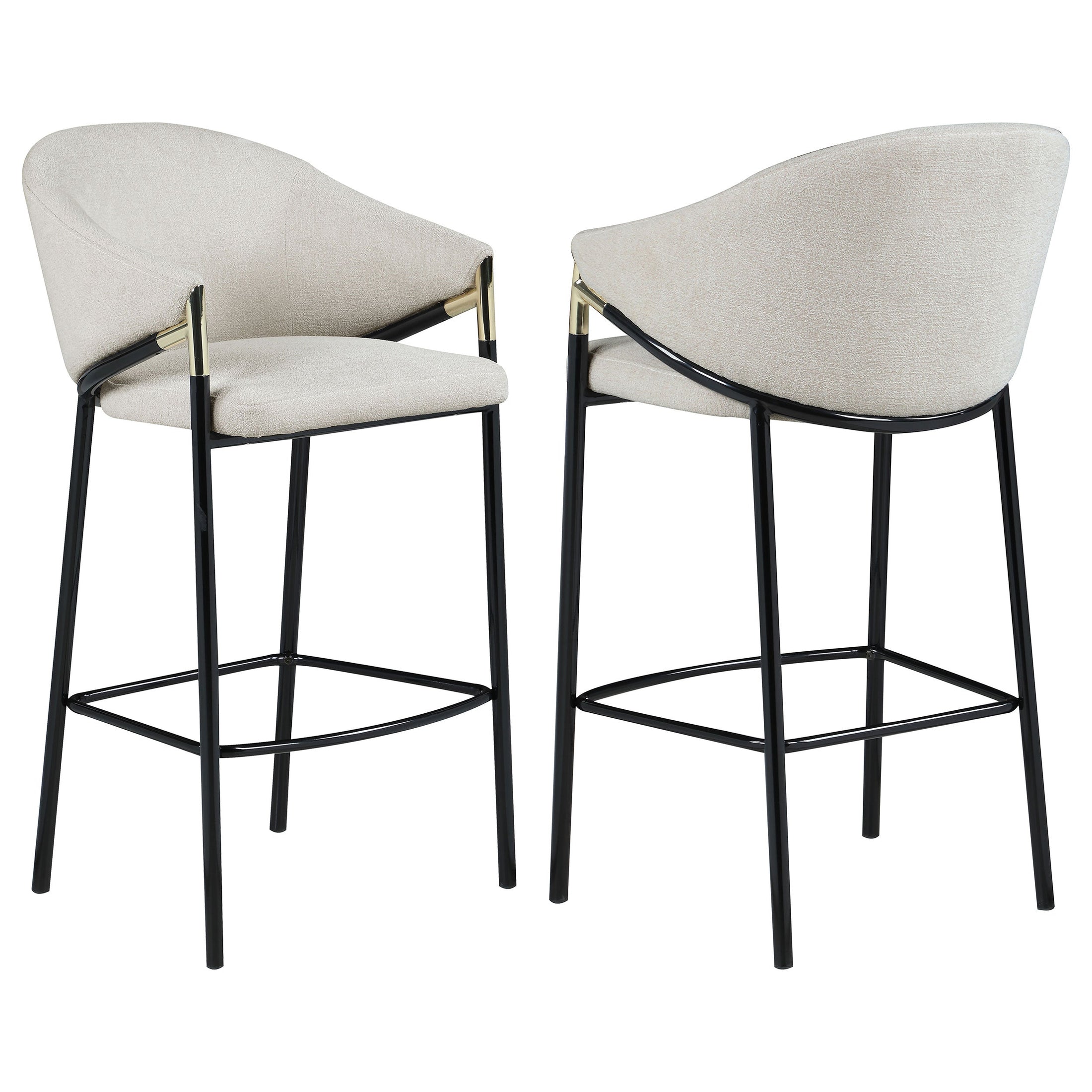 Silla de bar Chadwick tapizada en tela beige (juego de 2)