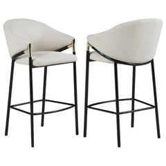 Silla de bar Chadwick tapizada en tela beige (juego de 2)