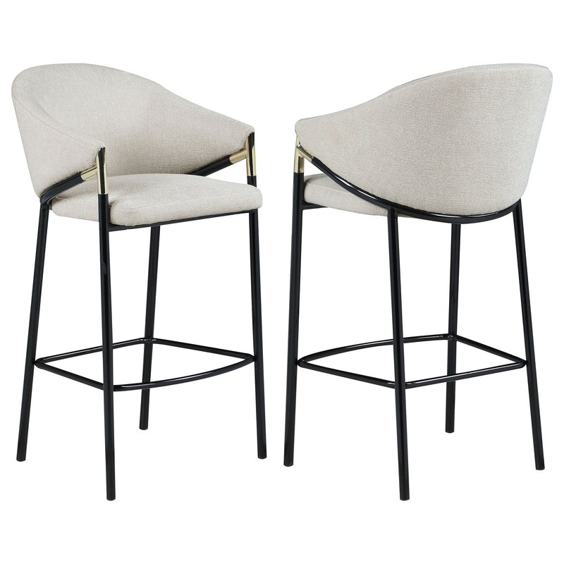 Silla de bar Chadwick tapizada en tela beige (juego de 2)