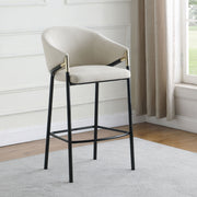 Silla de bar Chadwick tapizada en tela beige (juego de 2)