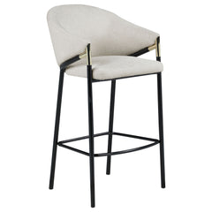 Silla de bar Chadwick tapizada en tela beige (juego de 2)