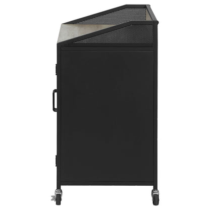 Armario bar para vinos Arlette de 2 puertas para casas móviles, color negro arena