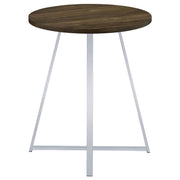 Mesa de bar de bistró redonda Burkhart de 35 pulgadas de altura, roble marrón