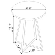 Mesa de bar de bistró redonda Burkhart de 35 pulgadas de altura, roble marrón