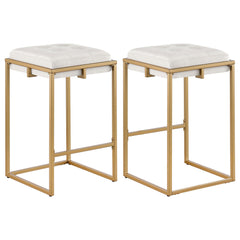 Taburete de bar Nadia tapizado sin respaldo beige (juego de 2)