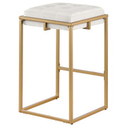 Taburete de bar Nadia tapizado sin respaldo beige (juego de 2)