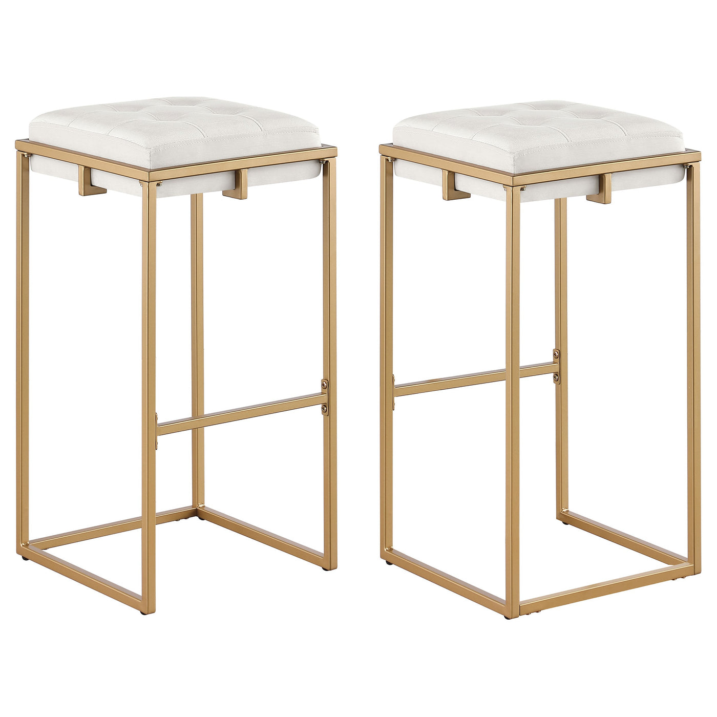 Taburete de bar Nadia tapizado sin respaldo beige (juego de 2)