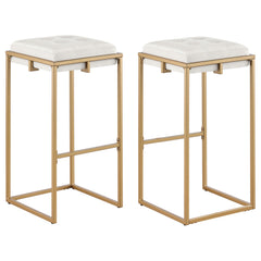 Taburete de bar Nadia tapizado sin respaldo beige (juego de 2)