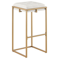 Taburete de bar Nadia tapizado sin respaldo beige (juego de 2)