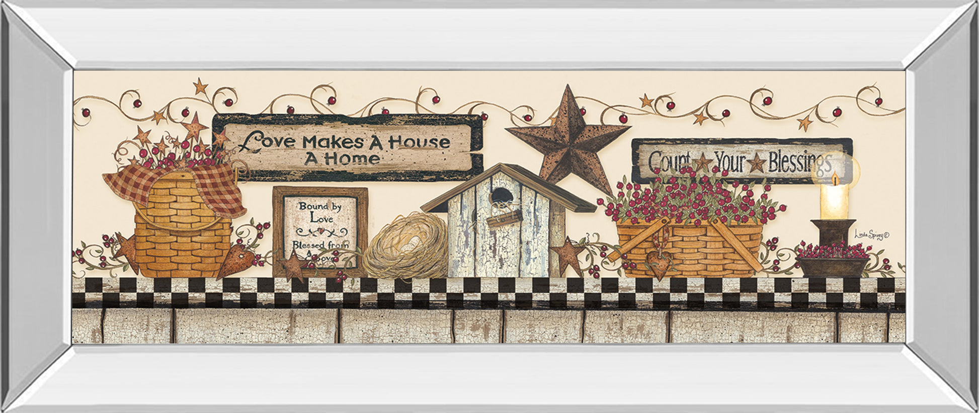 Mirrored Frame Love Makes A House A Home By Linda Spivey