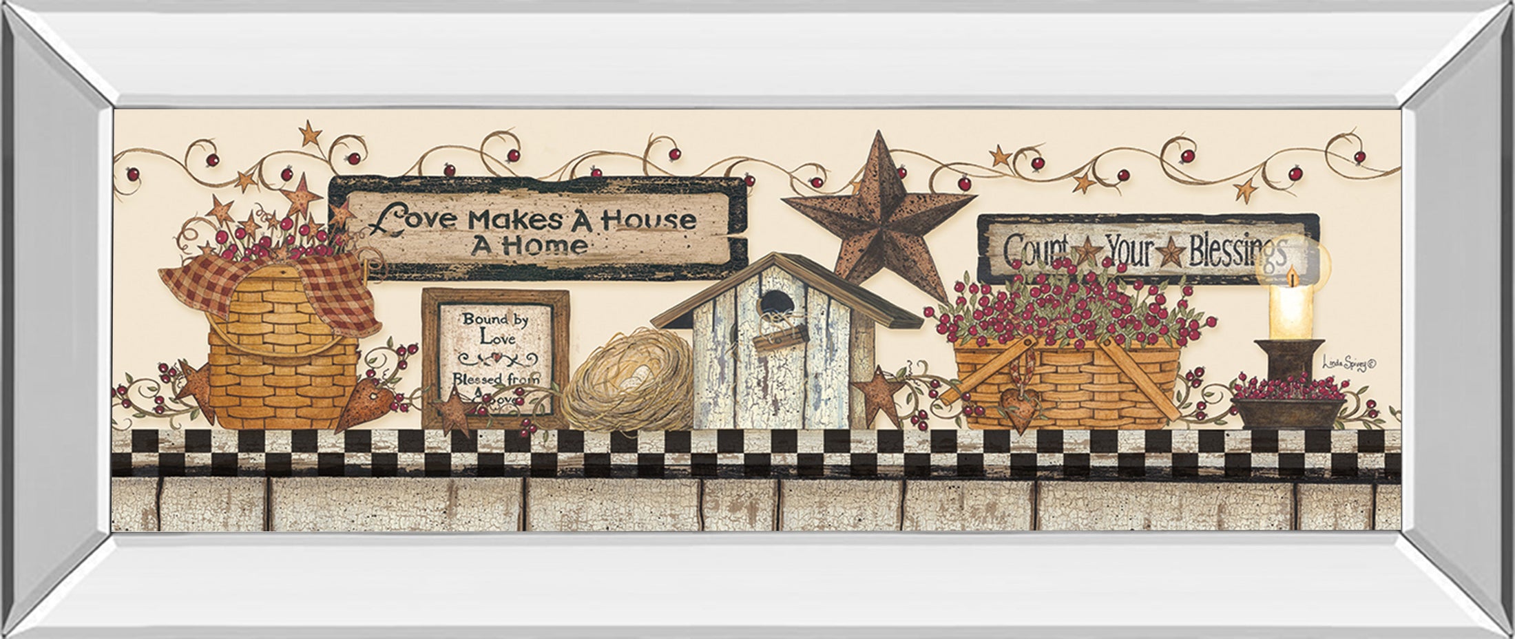 Mirrored Frame Love Makes A House A Home By Linda Spivey