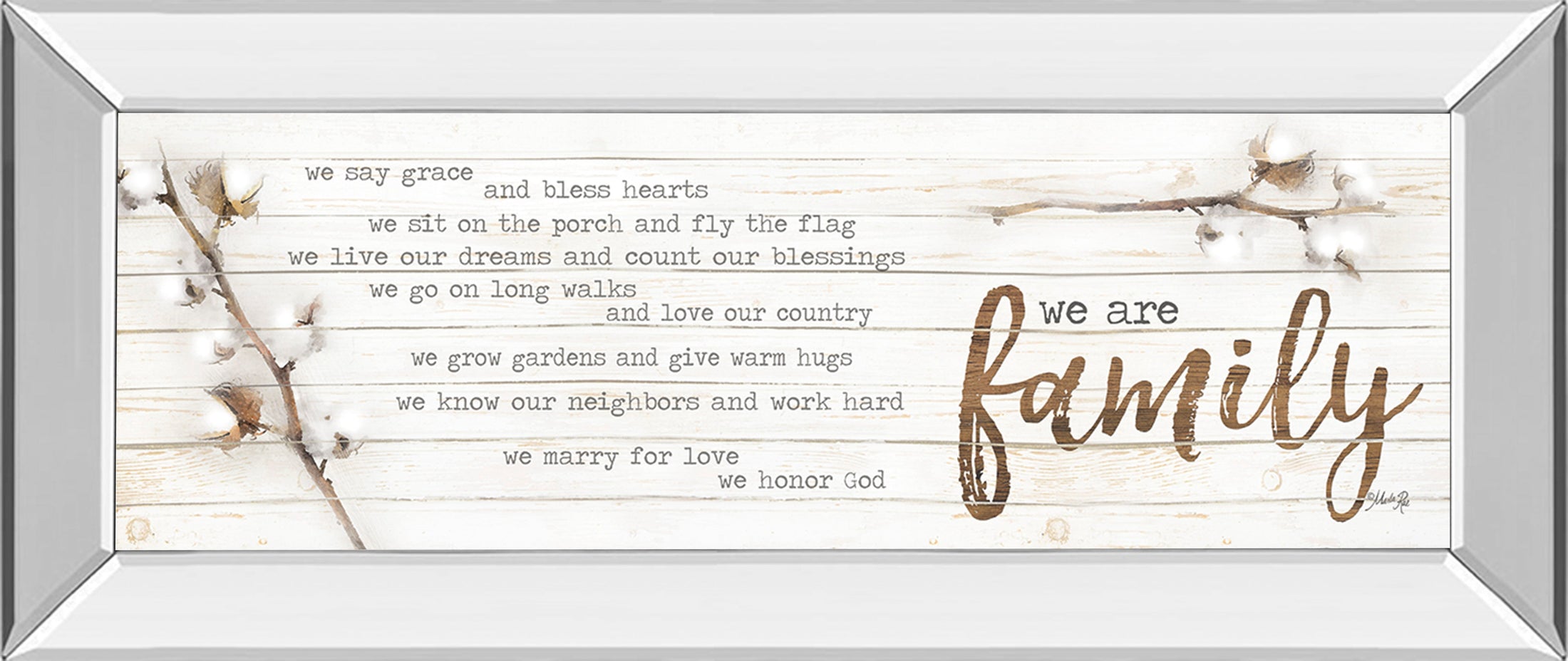 Mirrored Frame We Are Family By Marla Rae