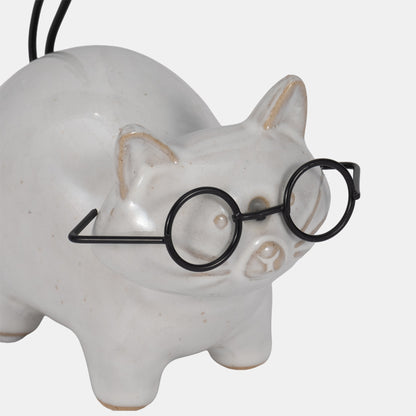 Cerámica, gatito de pie de 6"