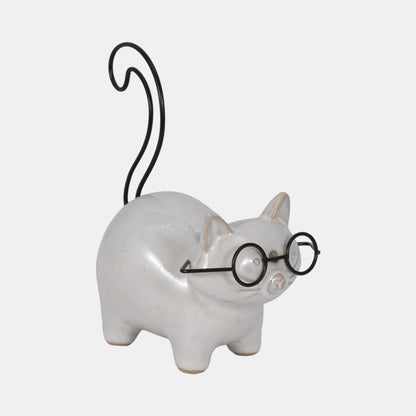 Cerámica, gatito de pie de 6"