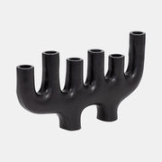 Candelabro de metal de 13" y 6 conos, color negro
