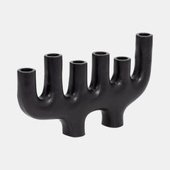 Candelabro de metal de 13" y 6 conos, color negro