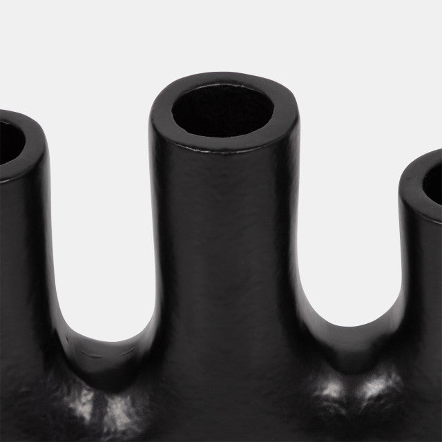 Candelabro de metal de 13" y 6 conos, color negro