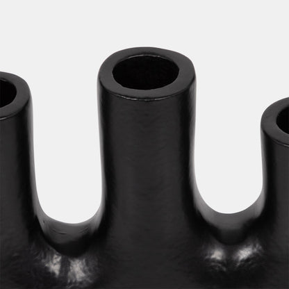 Candelabro de metal de 13" y 6 conos, color negro