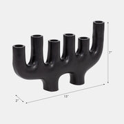 Candelabro de metal de 13" y 6 conos, color negro