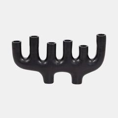 Candelabro de metal de 13" y 6 conos, color negro