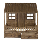 Front Porch Country Low Loft Bed with Dual Underbed Drawers