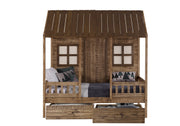 Front Porch Country Low Loft Bed with Dual Underbed Drawers