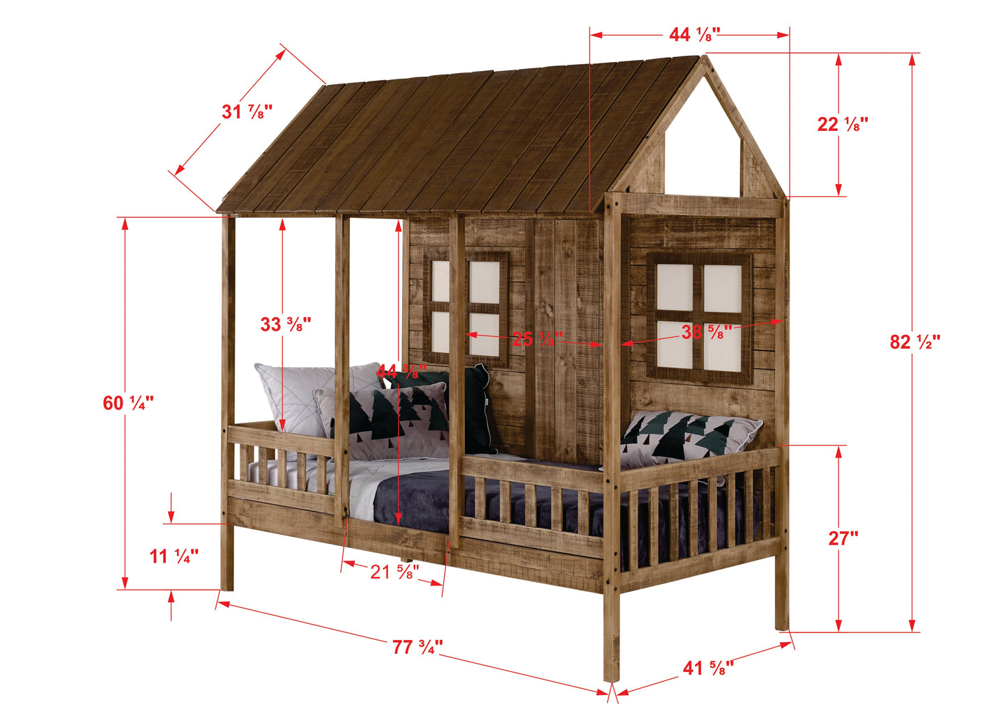 Front Porch Country Low Loft Bed with Trundle
