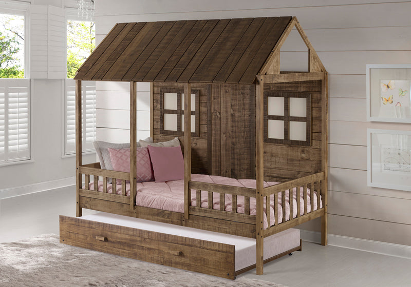 Front Porch Country Low Loft Bed with Trundle