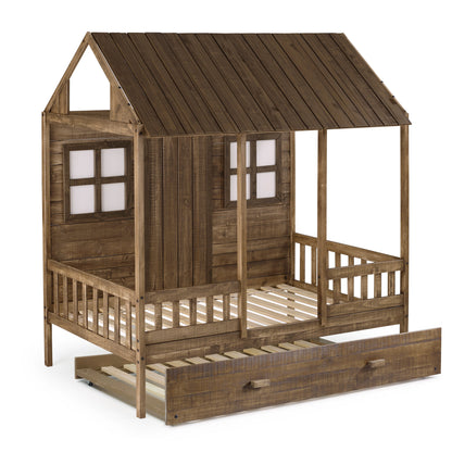 Front Porch Country Low Loft Bed with Trundle