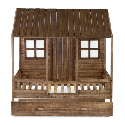 Front Porch Country Low Loft Bed with Trundle