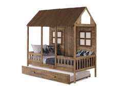 Front Porch Country Low Loft Bed with Trundle