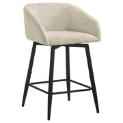 Rainer Fabric Upholstered Swivel Counter Height Chair Cream (Set of 2)