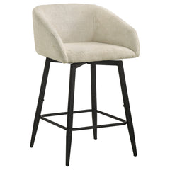 Rainer Fabric Upholstered Swivel Counter Height Chair Cream (Set of 2)