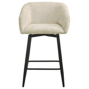 Rainer Fabric Upholstered Swivel Counter Height Chair Cream (Set of 2)