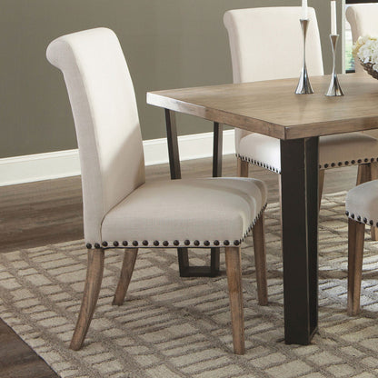 Silla de comedor Salem tapizada en tela beige (juego de 2)