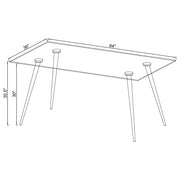 Gilman Rectangular 64-inch Glass Top Dining Table Chrome