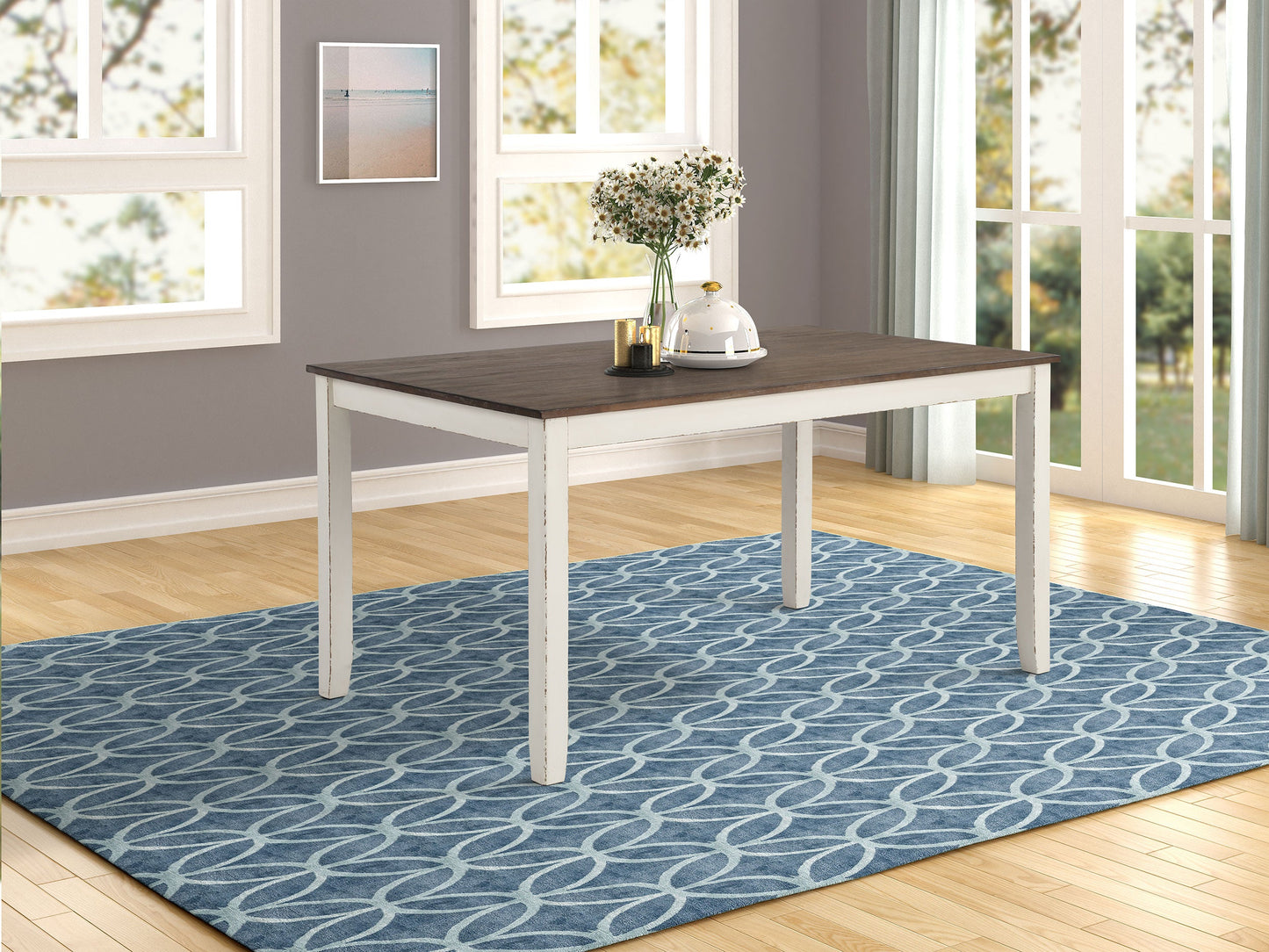 Juego de comedor rectangular Fortress Vintage Vanilla