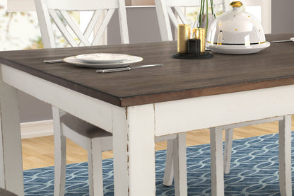 Juego de comedor rectangular Fortress Vintage Vanilla