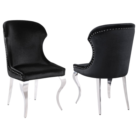 Silla de comedor Cheyanne tapizada en negro (juego de 2)