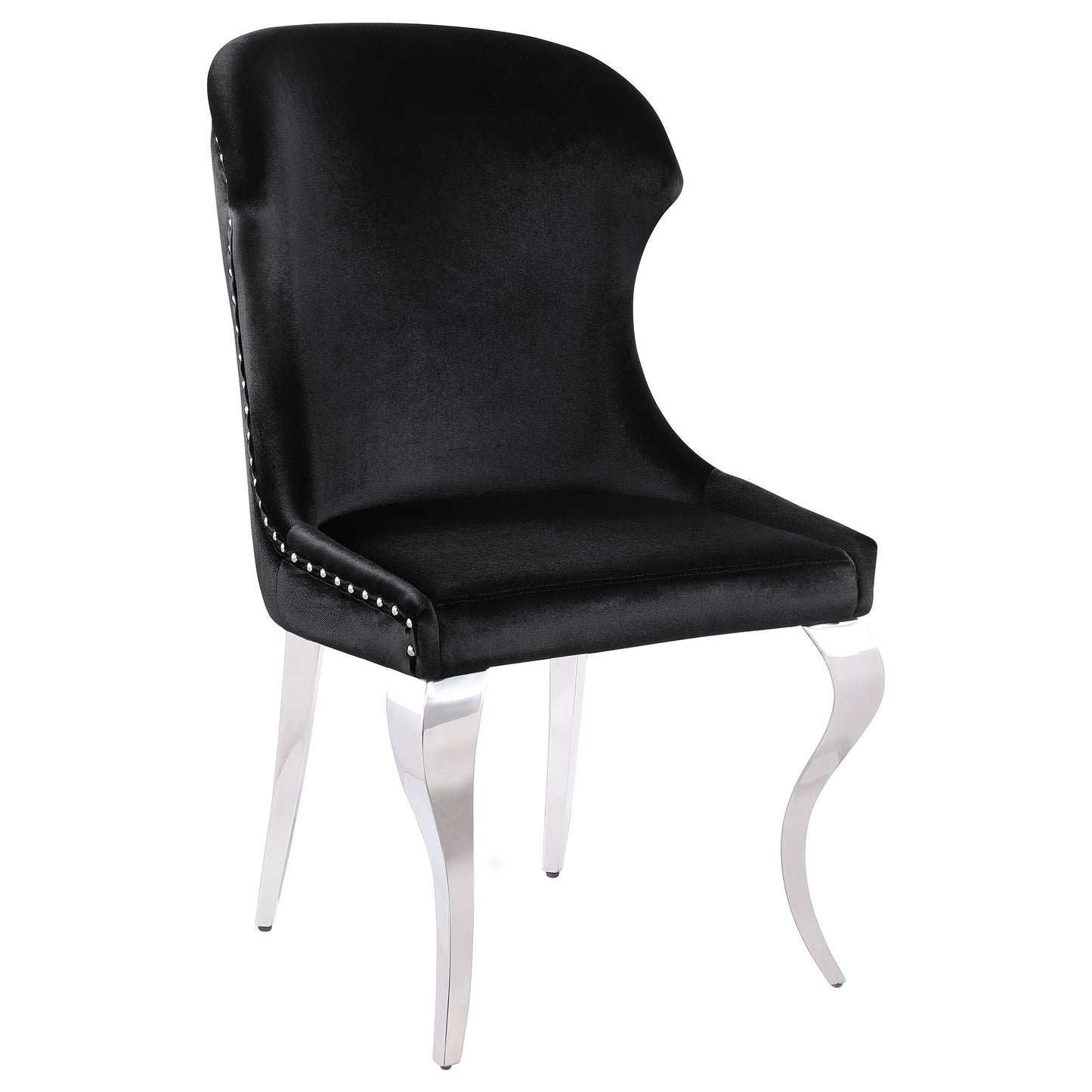 Silla de comedor Cheyanne tapizada en negro (juego de 2)