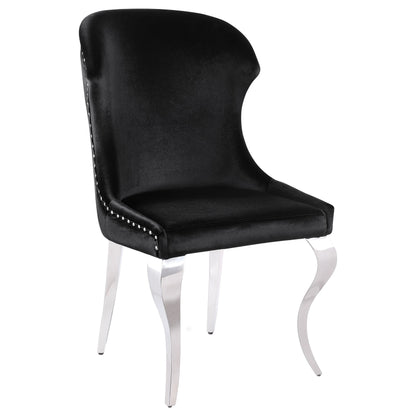 Silla de comedor Cheyanne tapizada en negro (juego de 2)