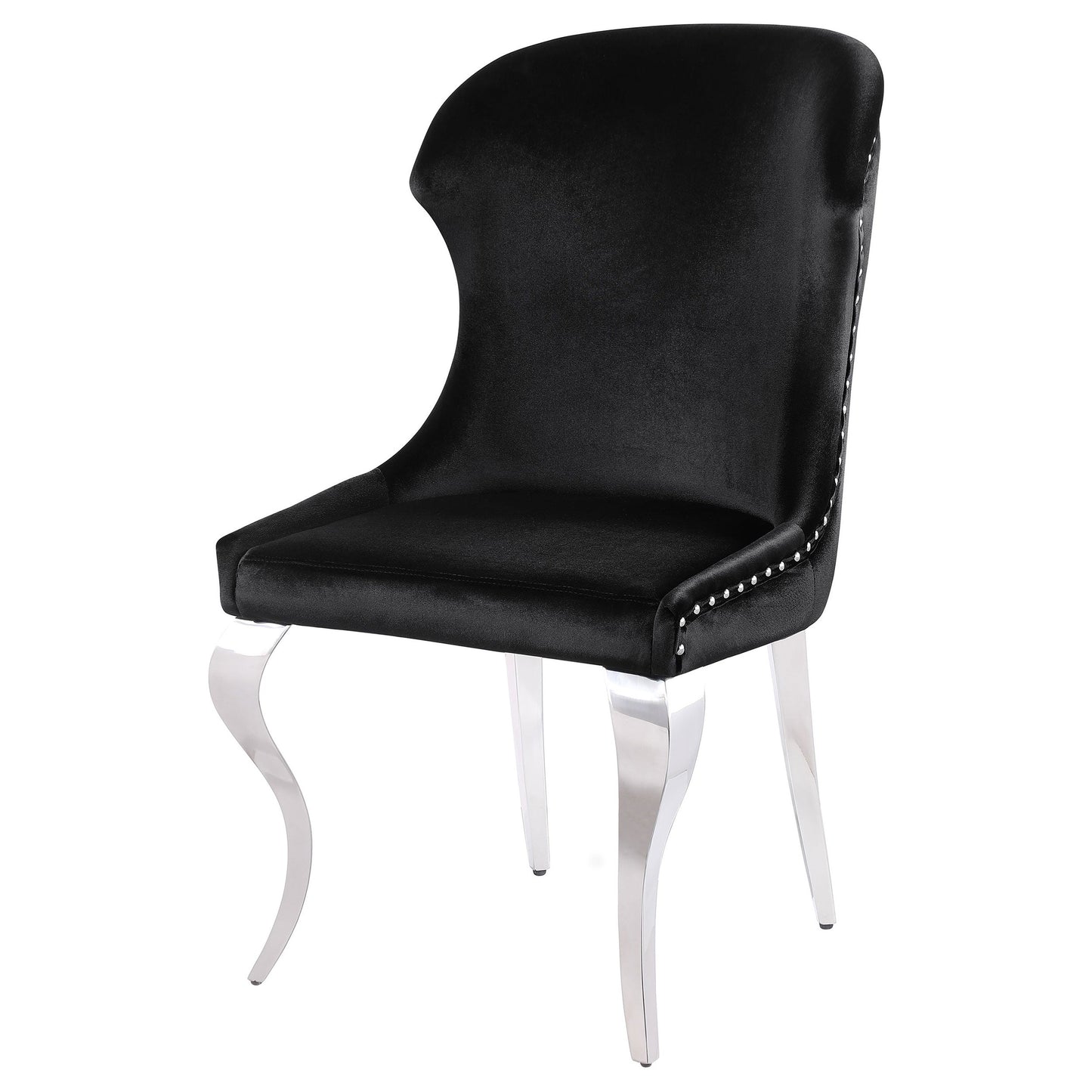 Silla de comedor Cheyanne tapizada en negro (juego de 2)