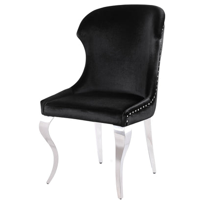 Silla de comedor Cheyanne tapizada en negro (juego de 2)