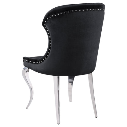 Silla de comedor Cheyanne tapizada en negro (juego de 2)