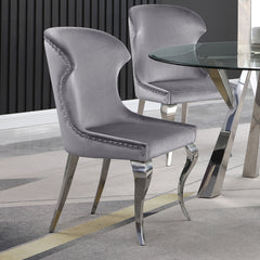 Silla de comedor Cheyanne tapizada en negro (juego de 2)