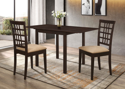 Kelso Drop Leaf Dining Table Set Cappuccino and Tan