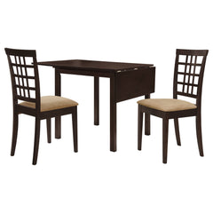 Juego de mesa de comedor abatible Kelso en color capuchino y tostado