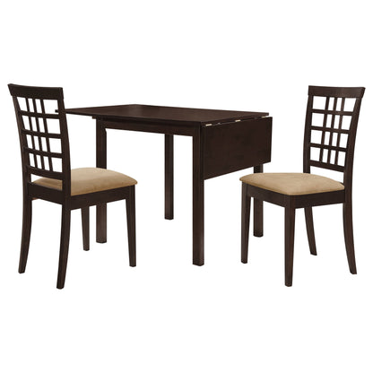 Kelso Drop Leaf Dining Table Set Cappuccino and Tan
