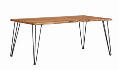 Mesa de comedor Sherman de 71 pulgadas con borde natural de acacia natural